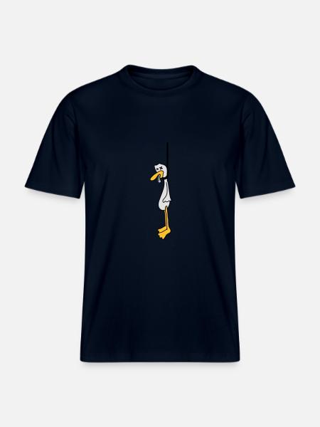 Hanged Duck - RELAXED FIT Unisex Organic T-Shirt - Navy