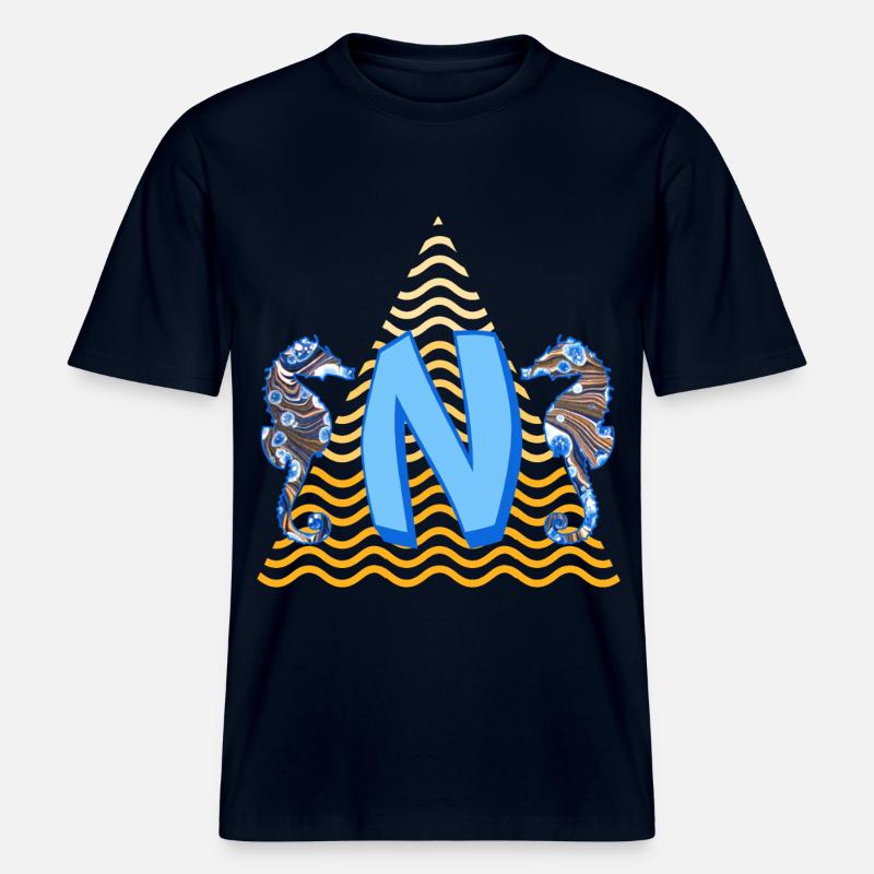 seepferdchen e 262 n - RELAXED FIT Unisex Organic T-Shirt - Navy