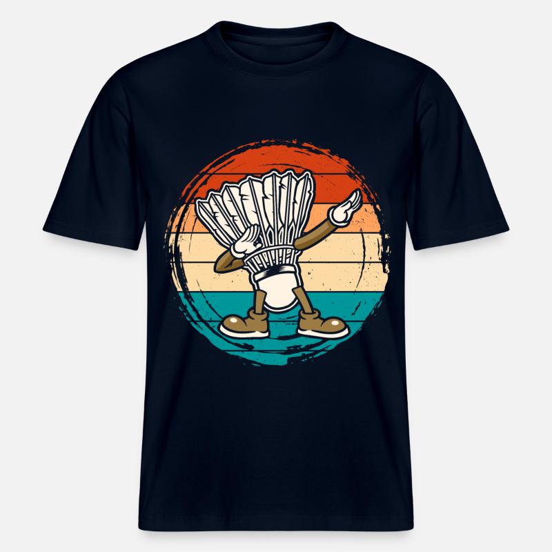 Badminton Dab Dabbing -  T-shirt unisexe RELAXED FIT en coton bio - marine
