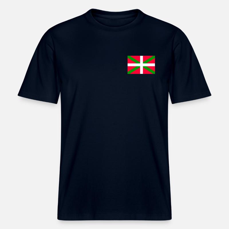 Drapeau basque -  T-shirt unisexe RELAXED FIT en coton bio - marine