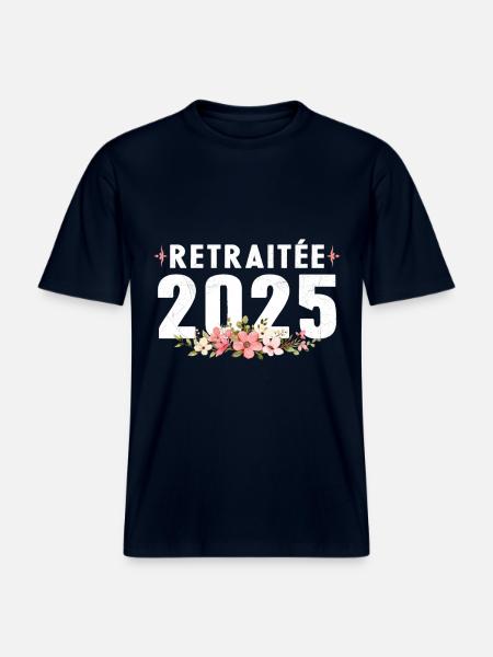 Retraitée 2025 -  T-shirt unisexe RELAXED FIT en coton bio - marine