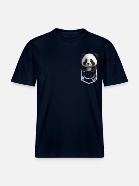 Baby Panda Breast White -  RELAXED FIT Unisex Organic T-Shirt - french navy