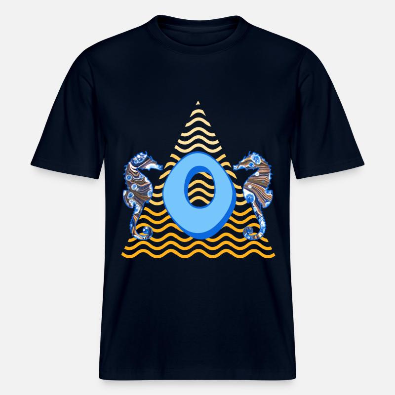 seepferdchen e 262 o -  RELAXED FIT Unisex Organic T-Shirt - Navy