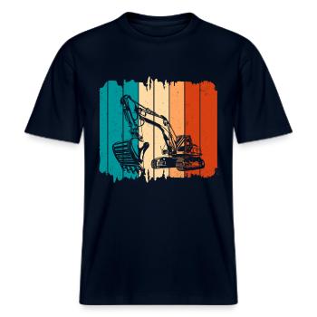 Bagger -  RELAXED FIT Unisex Organic T-Shirt - Navy - Vorne - Alina (178cm) & Michal (187cm)