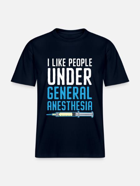 Jeg elsker mennesker under generel anæstesi Anæstesiolog - Økologisk unisex T-shirt RELAXED FIT - navy