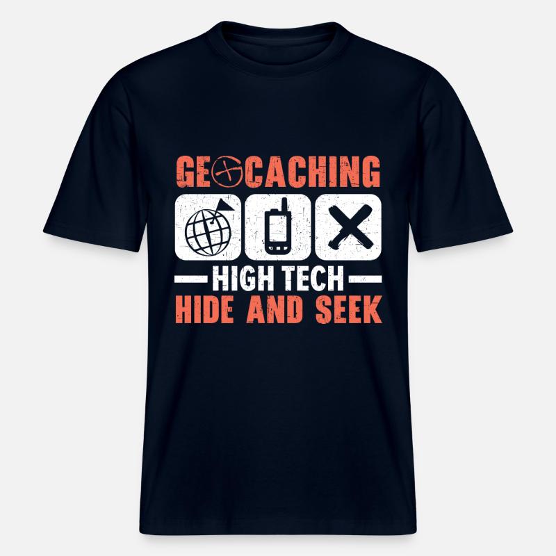 Géocachette de haute technologie Cache-cache -  T-shirt unisexe RELAXED FIT en coton bio - marine