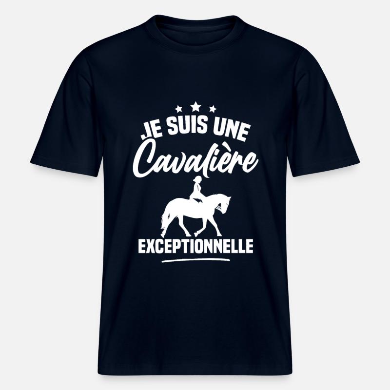 Je suis une cavalière exceptionnelle -  T-shirt unisexe RELAXED FIT en coton bio - marine