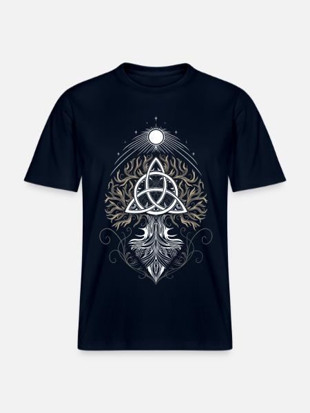 Yggdrasil Livets træ Triquetra -  Økologisk unisex T-shirt RELAXED FIT - navy