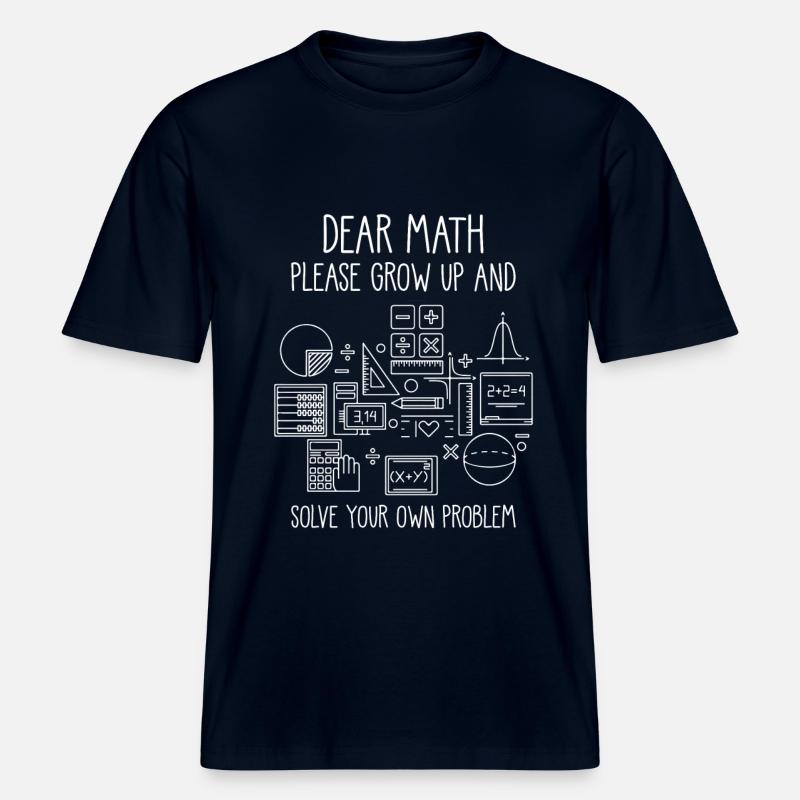 Math saying math grow up - RELAXED FIT Unisex Organic T-Shirt - french navy