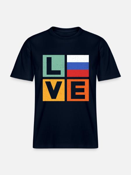 Russie Amour -  T-shirt unisexe RELAXED FIT en coton bio - marine
