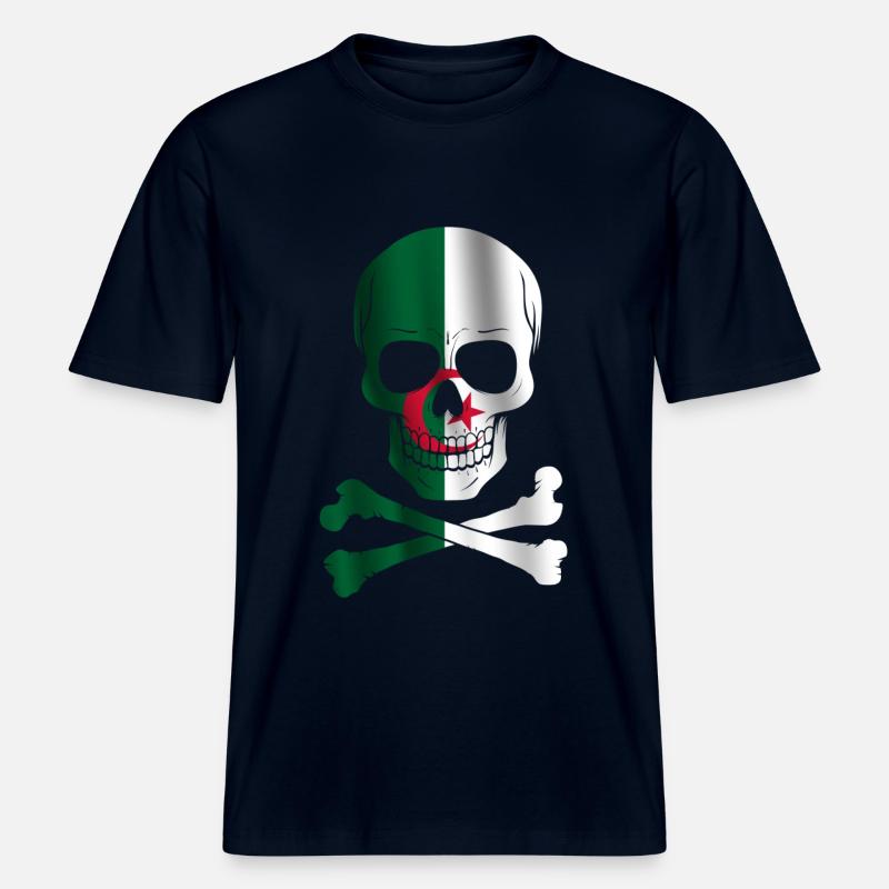 Drapeau de l’Algérie -  T-shirt unisexe RELAXED FIT en coton bio - marine
