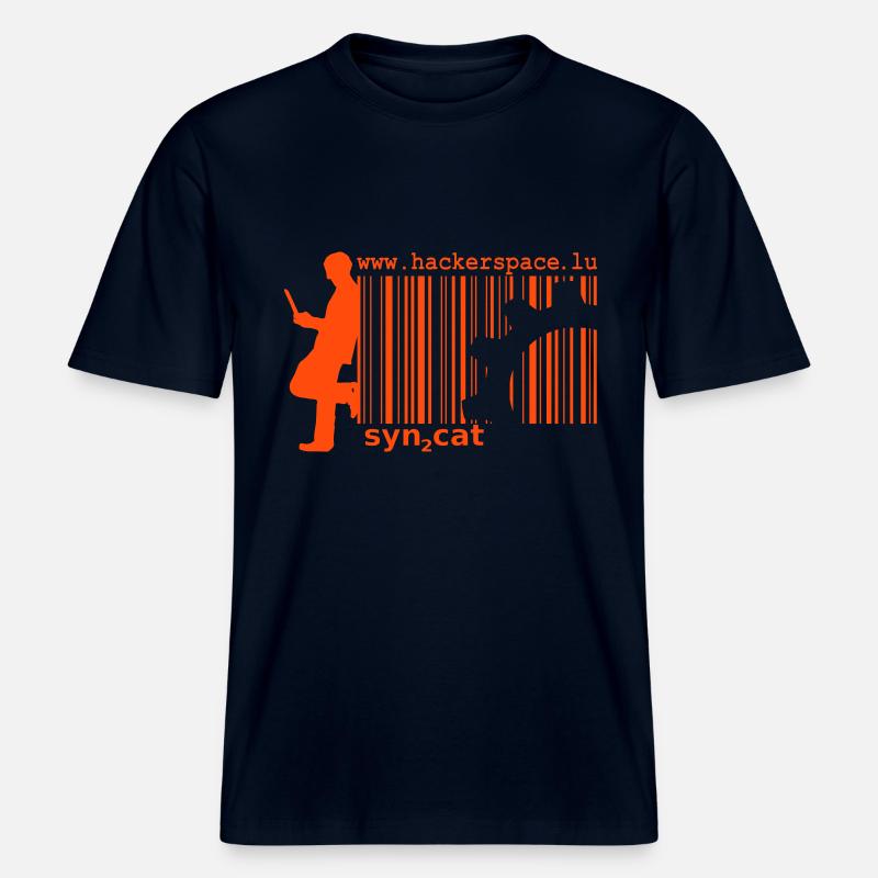 syn2cat hackerspace -  RELAXED FIT Unisex Organic T-Shirt - Navy