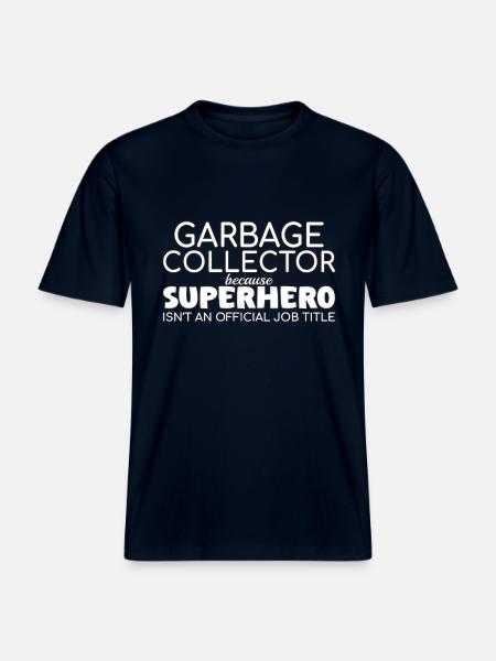Garbage collector Superhero -  RELAXED FIT Unisex Organic T-Shirt - french navy