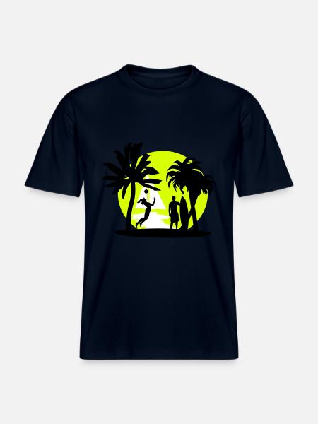 Beach, summer, sun - RELAXED FIT Unisex Organic T-Shirt - french navy