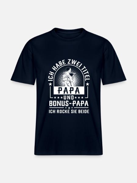 Bonus Papa -  RELAXED FIT Unisex Organic T-Shirt - Navy