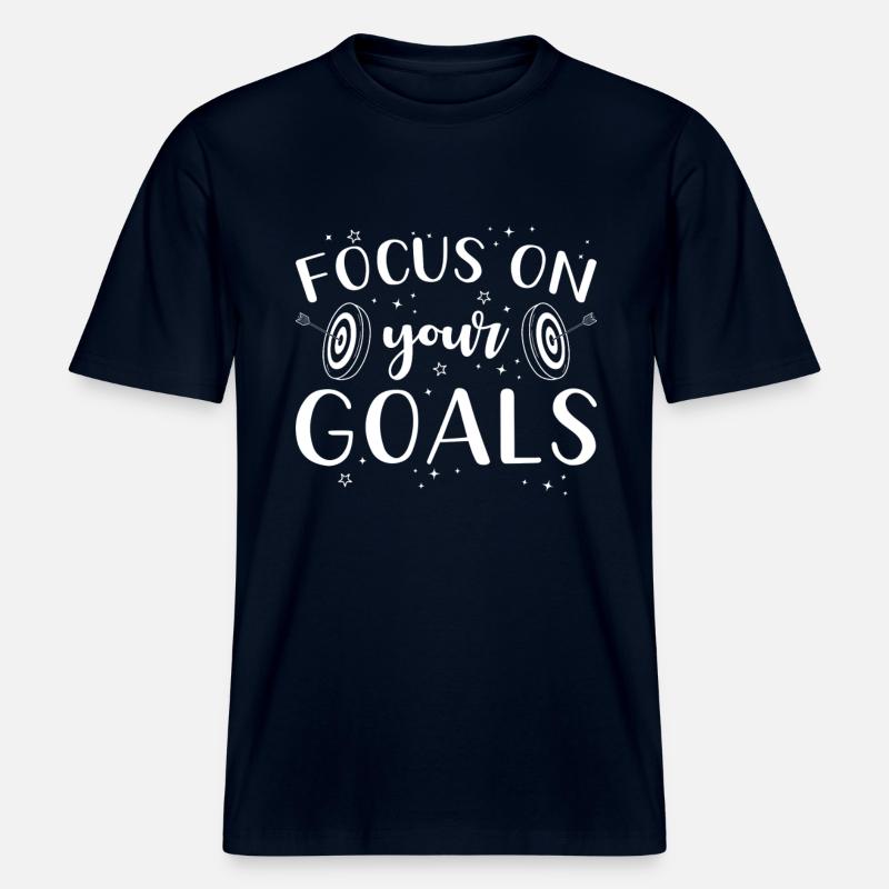 Motivation Succès Focus Objectifs Dire -  T-shirt unisexe RELAXED FIT en coton bio - marine