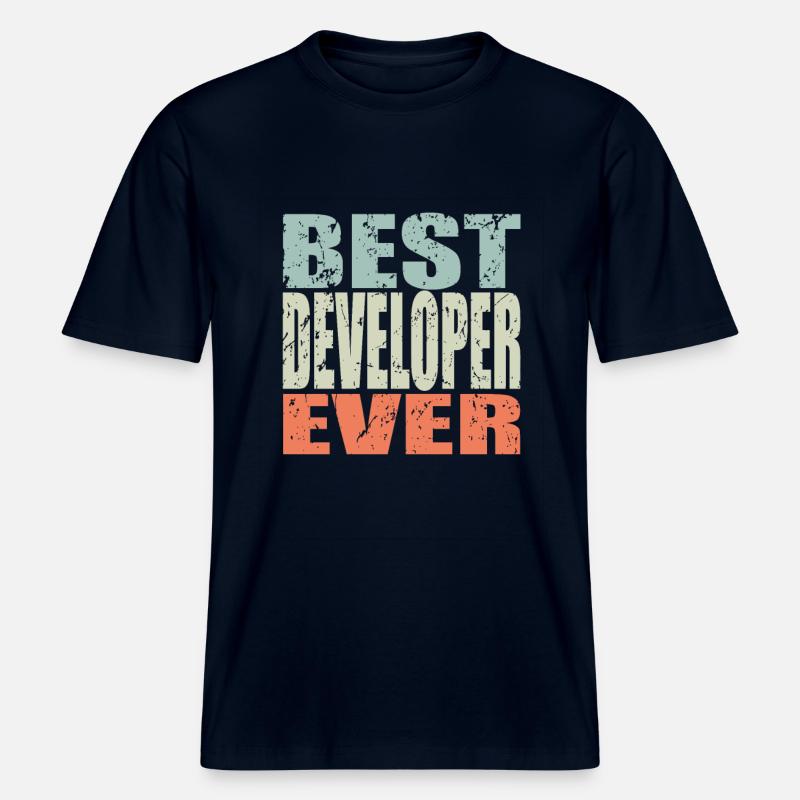 Best Developer ever Developer Gift -  RELAXED FIT Unisex Organic T-Shirt - french navy
