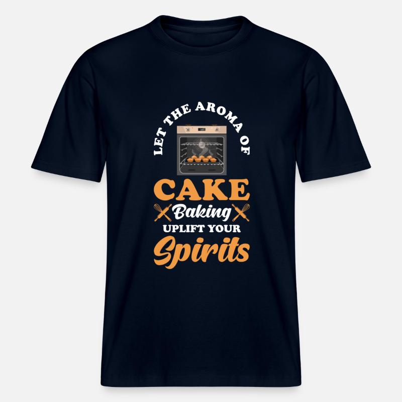 Cakes, baking, baking, bakery -  RELAXED FIT Unisex Organic T-Shirt - french navy