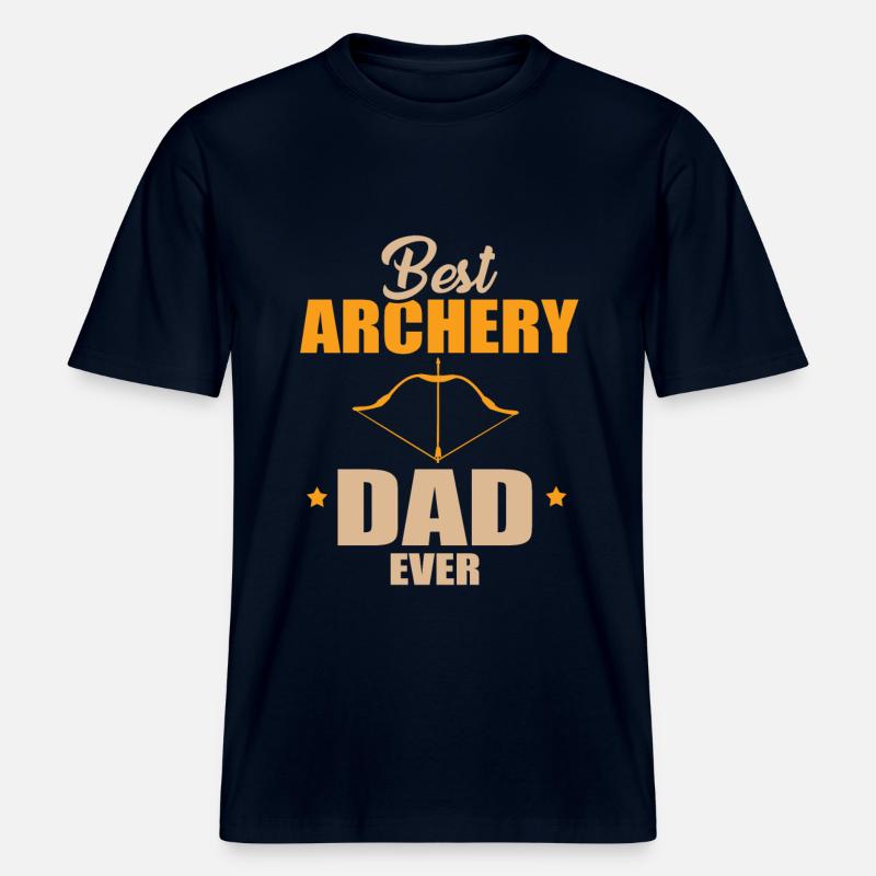 Bester Bogenschiessen Papa -  RELAXED FIT Unisex Organic T-Shirt - Navy