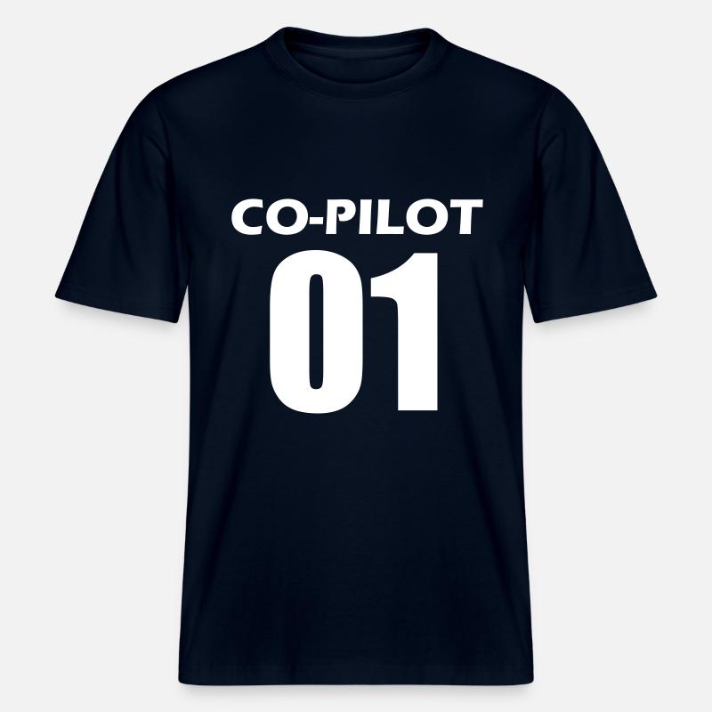 Co-Pilot Partnerlook Geschenk -  RELAXED FIT Unisex Organic T-Shirt - Navy