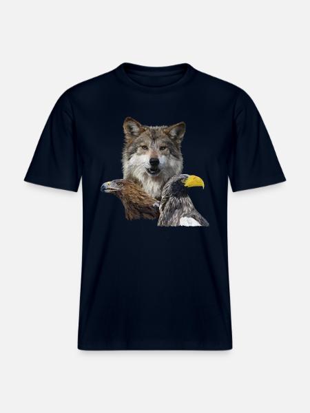 Wolf und Adler - RELAXED FIT Unisex Organic T-Shirt - Navy