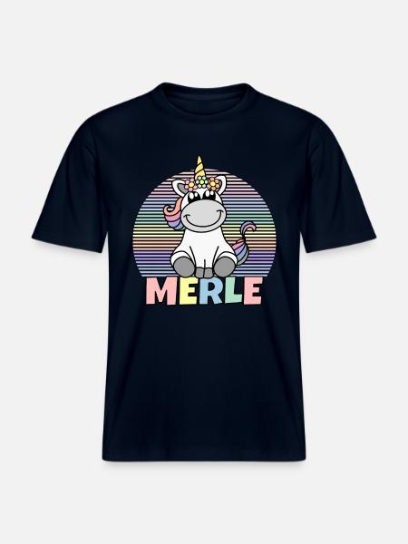 Merle Einhorn Name - RELAXED FIT Unisex Organic T-Shirt - Navy
