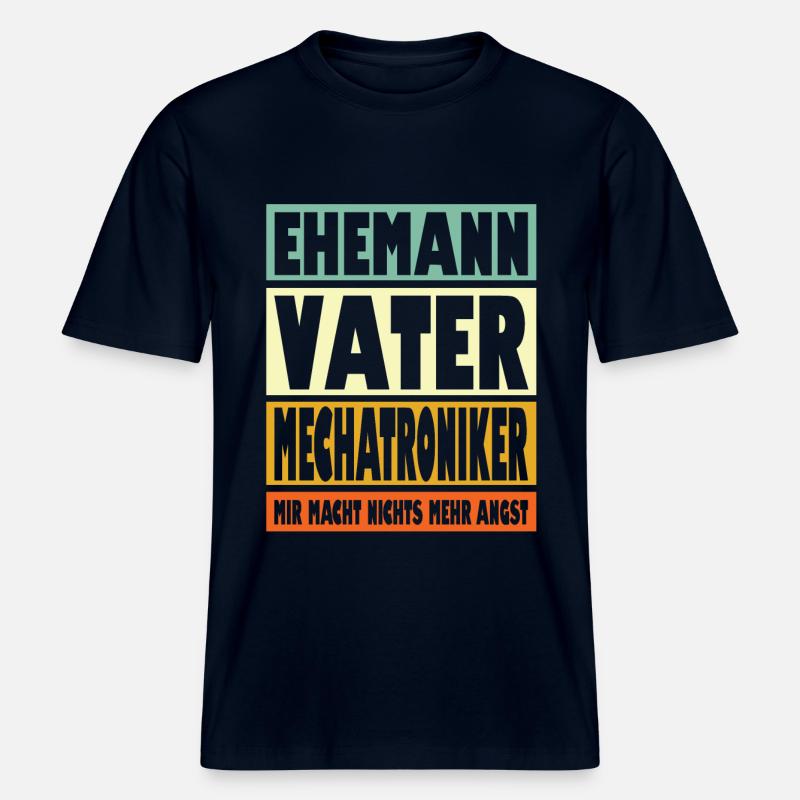 Mechatroniker Vater Ehemann Held - RELAXED FIT Unisex Organic T-Shirt - Navy