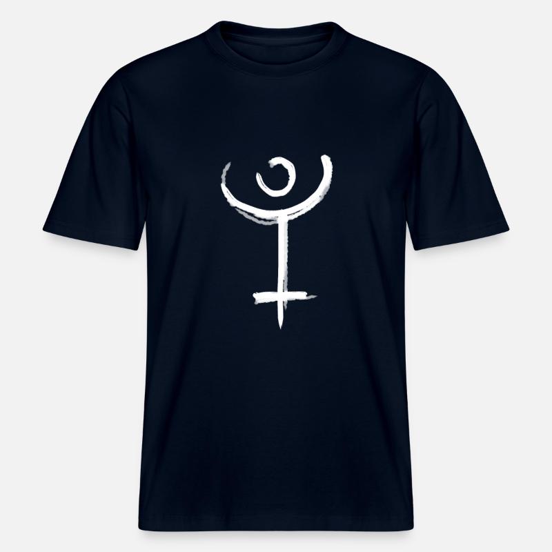 Symbole d’astrologie de Pluton - T-shirt unisexe RELAXED FIT en coton bio - marine