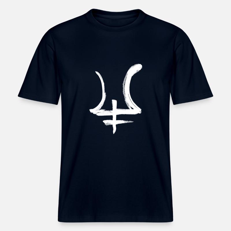 Symbole d’astrologie de Neptune - T-shirt unisexe RELAXED FIT en coton bio - marine