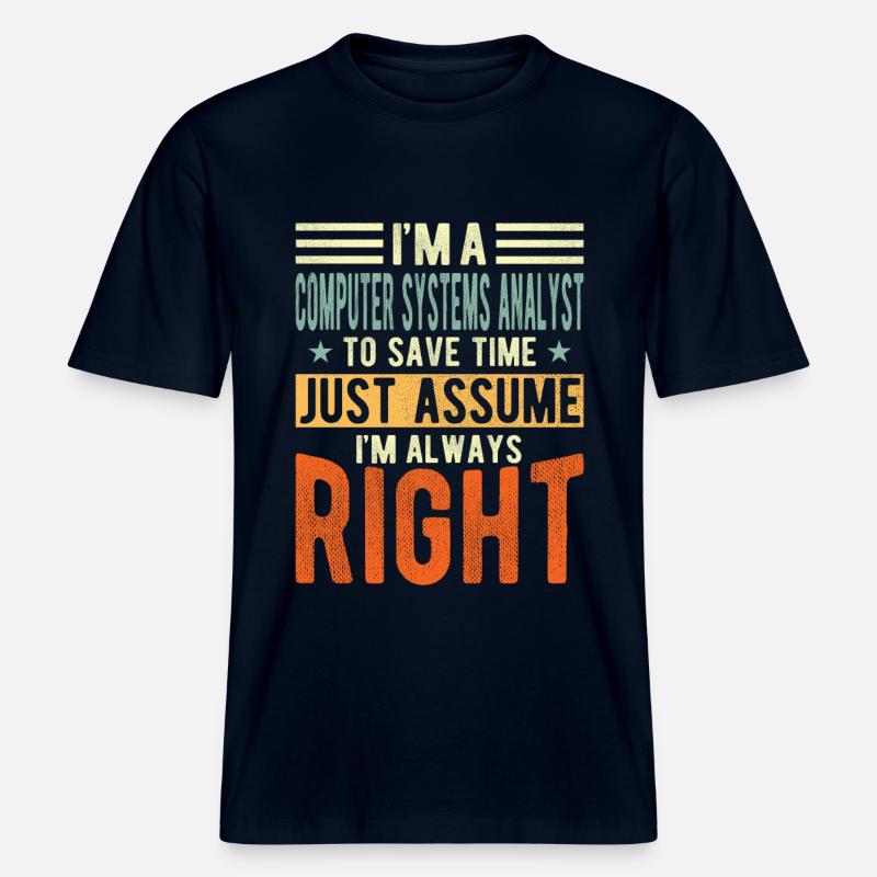 Analyste de systèmes informatiques -  T-shirt unisexe RELAXED FIT en coton bio - marine