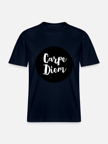 CARPE DIEM - RELAXED FIT Unisex Organic T-Shirt - Navy