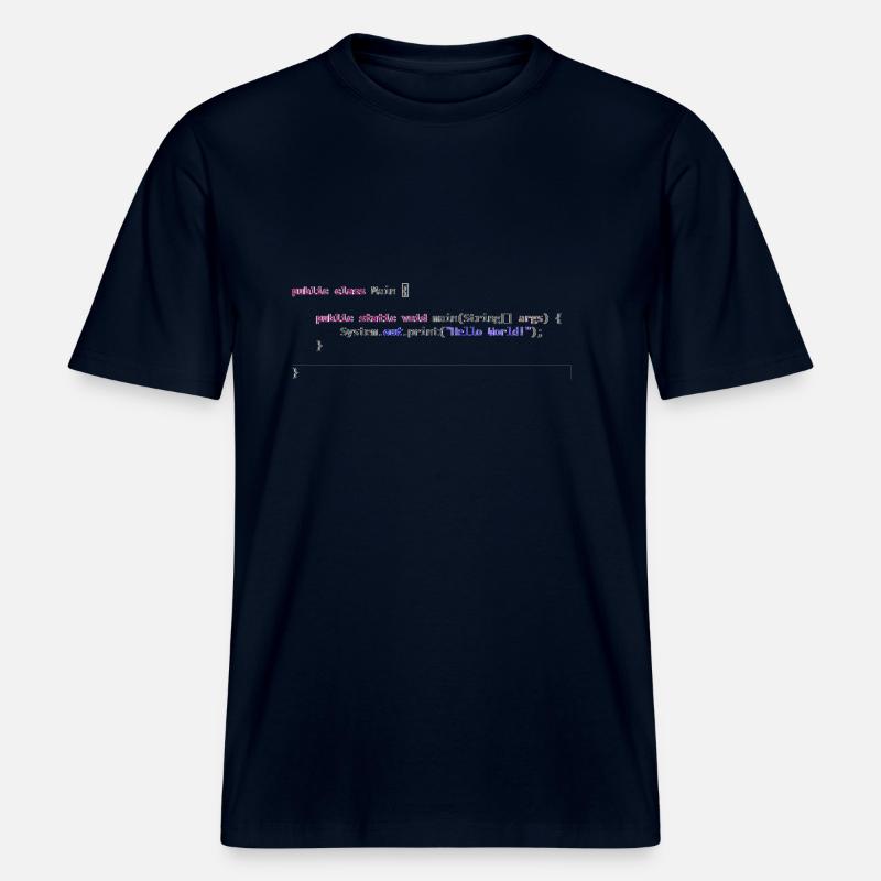 Java Hello World! Geschenkidee -  RELAXED FIT Unisex Organic T-Shirt - Navy