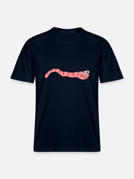 Funny Worm - RELAXED FIT Unisex Organic T-Shirt - french navy