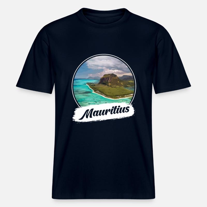 Souvenir de l’île Maurice -  T-shirt unisexe RELAXED FIT en coton bio - marine