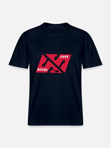 cave_diver_01 -  RELAXED FIT Unisex Organic T-Shirt - Navy