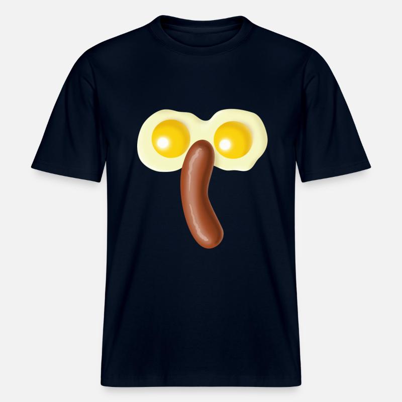 Spiegeleier und Würstchen - RELAXED FIT Unisex Organic T-Shirt - Navy
