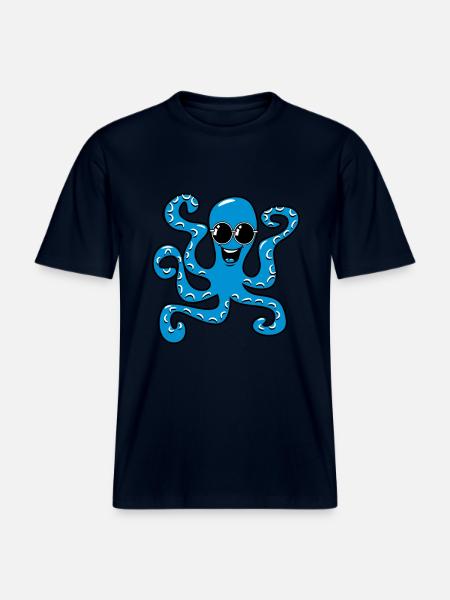 Squid oktopus sunglasses - RELAXED FIT Unisex Organic T-Shirt - french navy