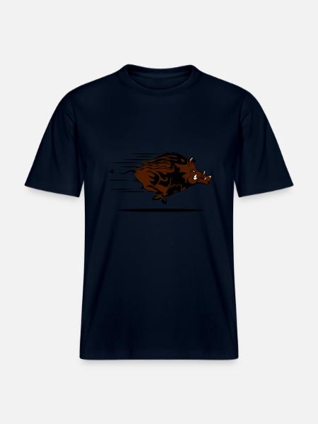 wild boar -  RELAXED FIT Unisex Organic T-Shirt - french navy