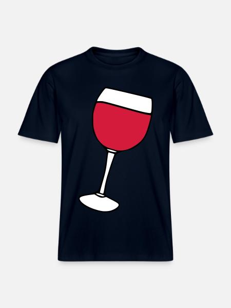 Rotwein im Glas - RELAXED FIT Unisex Organic T-Shirt - Navy