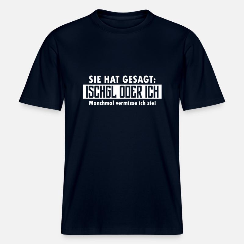 ischgl oder ich -  RELAXED FIT Unisex Organic T-Shirt - Navy