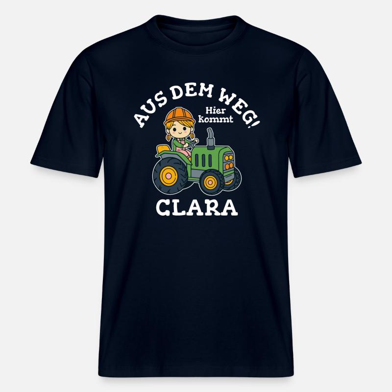 Clara Name Traktor -  RELAXED FIT Unisex Organic T-Shirt - Navy