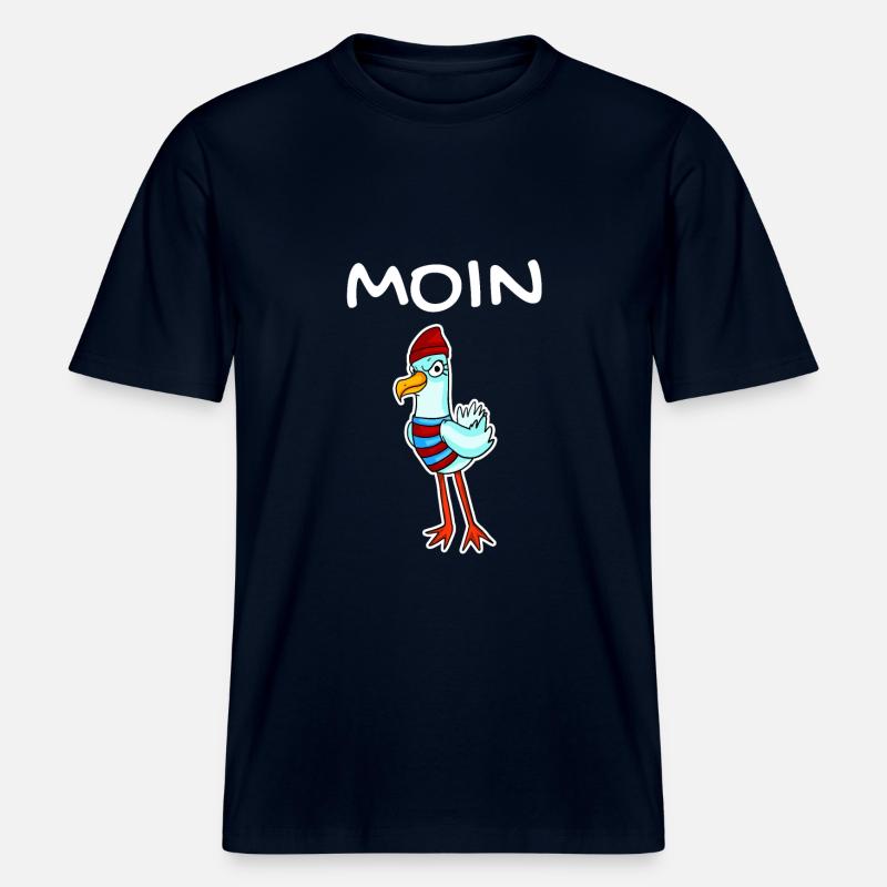 Moin mit Möwe - Moin Möwe - -  RELAXED FIT Unisex Organic T-Shirt - Navy