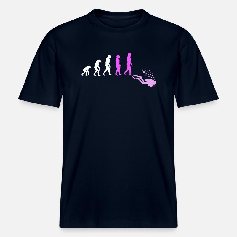 Diving Diver Scuba Evolution -  RELAXED FIT Unisex Organic T-Shirt - french navy