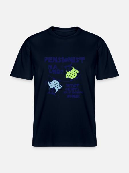 Eulen Pensionist - na und? - RELAXED FIT Unisex Organic T-Shirt - Navy