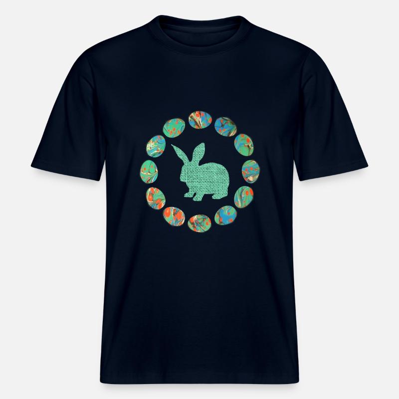 hase im eierkranz e 4 - T-shirt unisexe RELAXED FIT en coton bio - marine