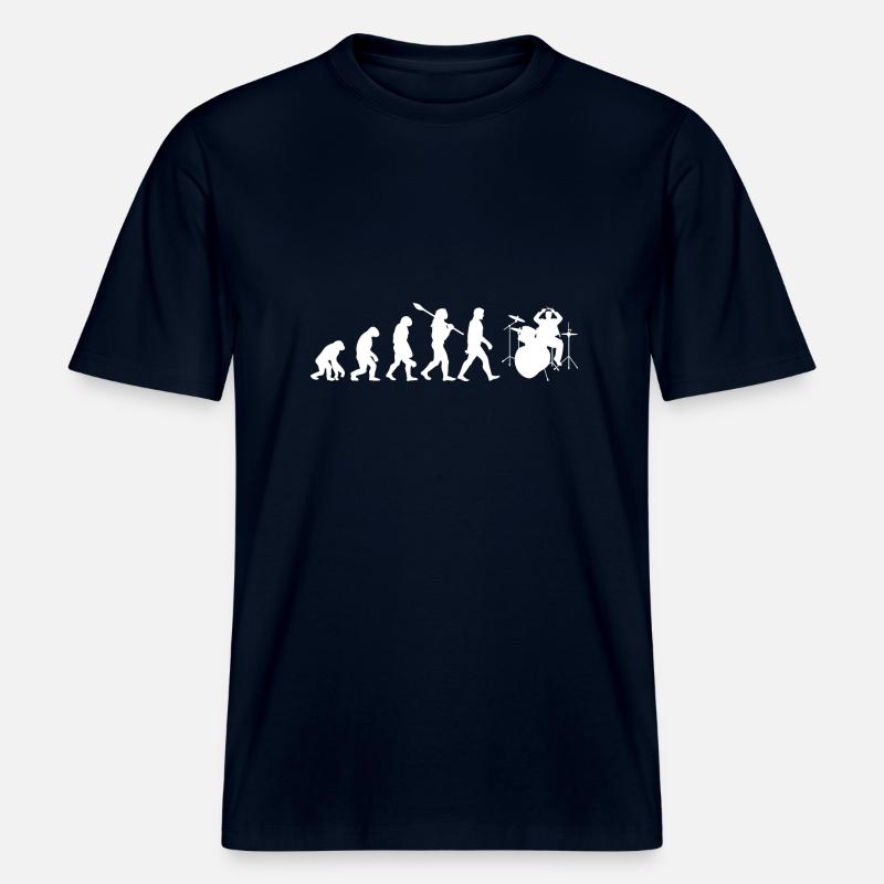 Drum évolution -  T-shirt unisexe RELAXED FIT en coton bio - marine
