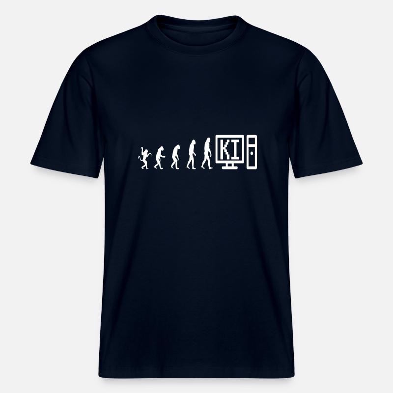 Informatik Computer Evolution Gaming - RELAXED FIT Unisex Organic T-Shirt - Navy