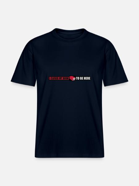 I closed my book -  RELAXED FIT Unisex Organic T-Shirt - Navy