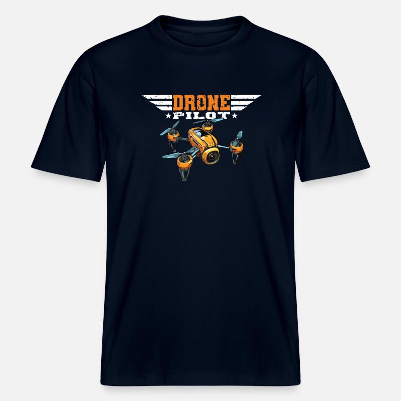 Drone Pilot Drones Copter FPV UAS Pilot Drone -  RELAXED FIT Unisex Organic T-Shirt - french navy