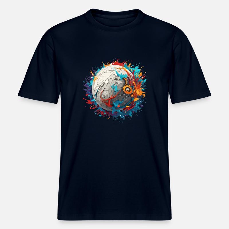 Planets / Solar System / Space / Galaxy -  RELAXED FIT Unisex Organic T-Shirt - french navy